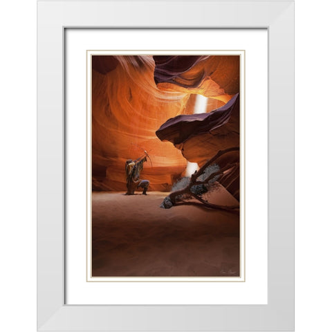 Guiding Light II White Modern Wood Framed Art Print with Double Matting by Drost, David