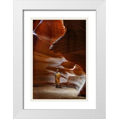 Guiding Light IV White Modern Wood Framed Art Print with Double Matting by Drost, David