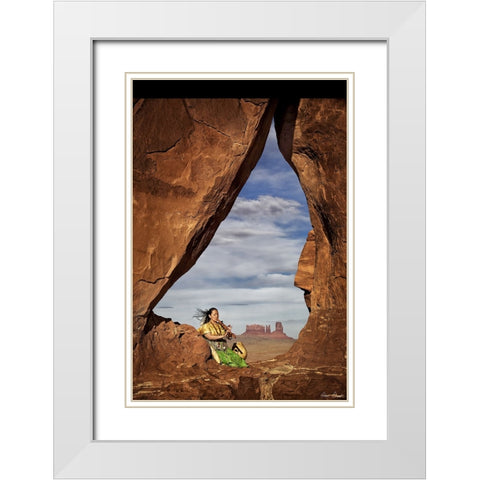 Natures Melody I White Modern Wood Framed Art Print with Double Matting by Drost, David