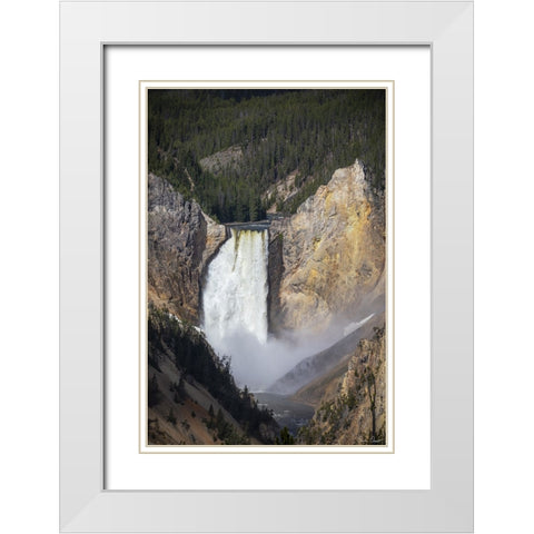 Rapid Waterfall IV White Modern Wood Framed Art Print with Double Matting by Drost, David