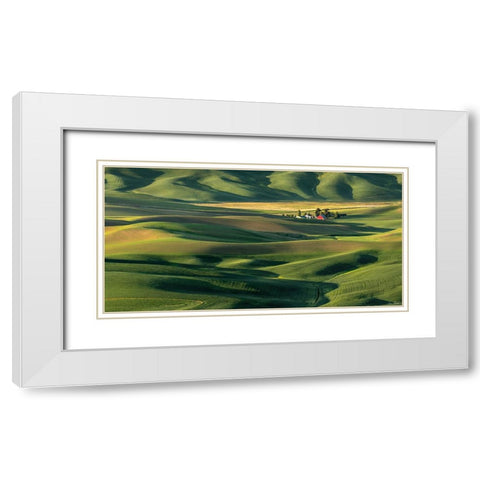 The Palouse Countryside  II White Modern Wood Framed Art Print with Double Matting by Drost, David