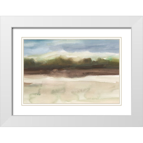 Blended Treeline II White Modern Wood Framed Art Print with Double Matting by Harper, Ethan