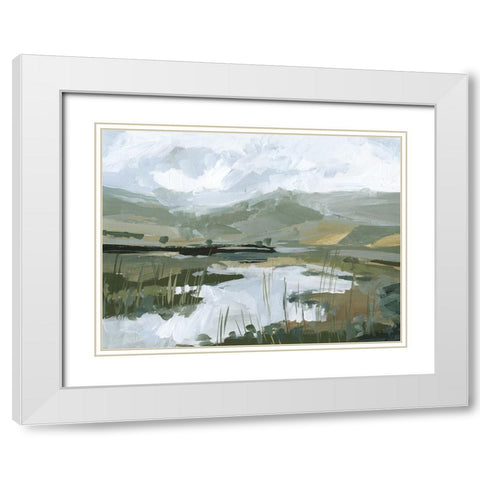 Wetland Vista II White Modern Wood Framed Art Print with Double Matting by Barnes, Victoria