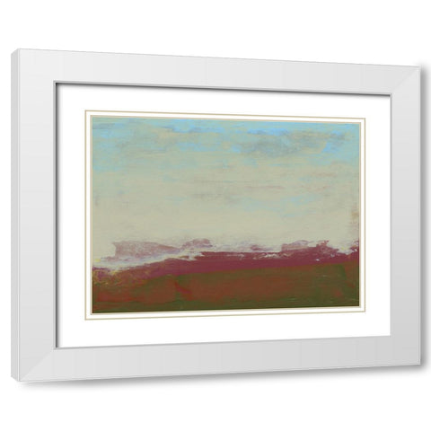 Abstract Magenta Horizon II White Modern Wood Framed Art Print with Double Matting by Gordon, Sharon