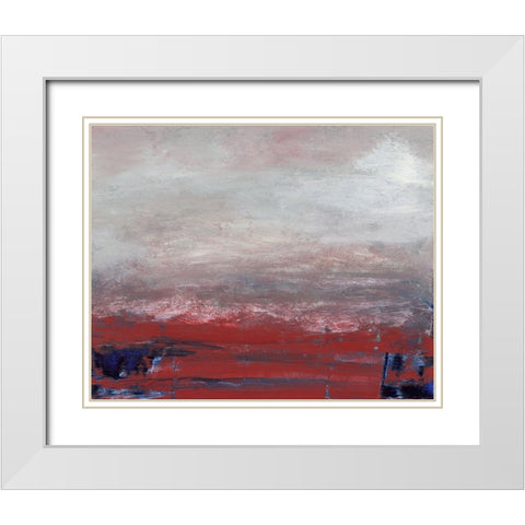 Red Glimpse White Modern Wood Framed Art Print with Double Matting by Gordon, Sharon