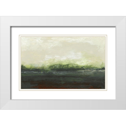 Across the Green Hills White Modern Wood Framed Art Print with Double Matting by Gordon, Sharon