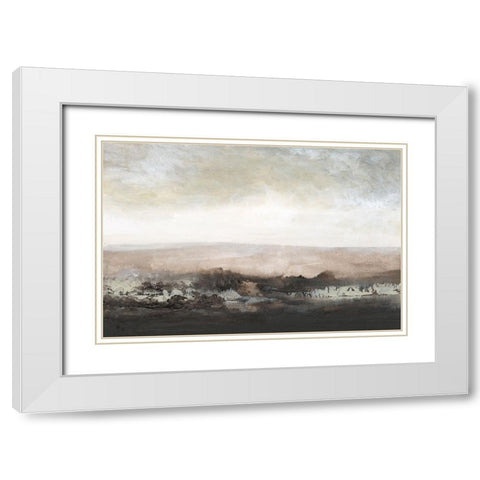 Across the Hills White Modern Wood Framed Art Print with Double Matting by Gordon, Sharon