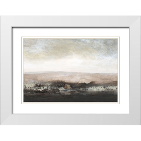 Across the Hills White Modern Wood Framed Art Print with Double Matting by Gordon, Sharon