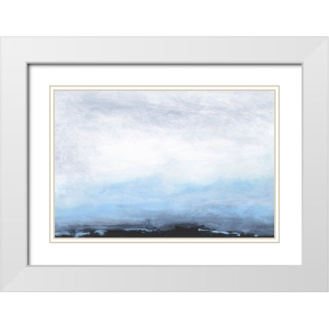 Across the Blue Ocean White Modern Wood Framed Art Print with Double Matting by Gordon, Sharon