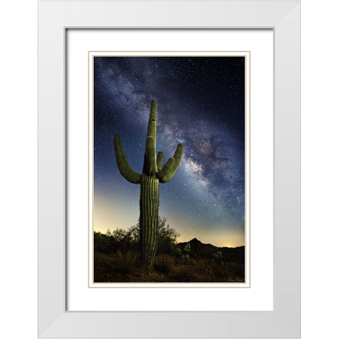 Desert Lights I White Modern Wood Framed Art Print with Double Matting by Drost, David