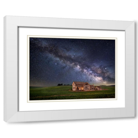 A Time Ago White Modern Wood Framed Art Print with Double Matting by Drost, David