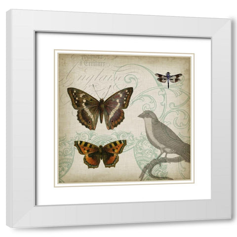 Cartouche and Wings III White Modern Wood Framed Art Print with Double Matting by Goldberger, Jennifer