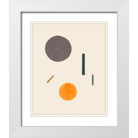 Custom Intraconnected I White Modern Wood Framed Art Print with Double Matting by Wang, Melissa