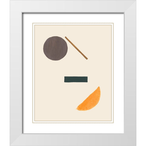 Custom Intraconnected III White Modern Wood Framed Art Print with Double Matting by Wang, Melissa