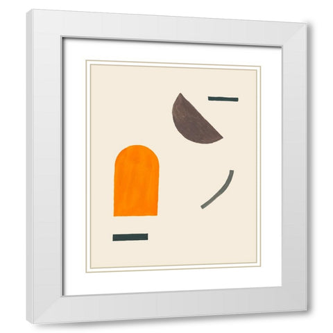 Custom Intraconnected V White Modern Wood Framed Art Print with Double Matting by Wang, Melissa