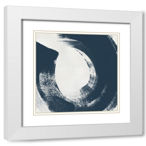 Custom Block Brushwork VIII White Modern Wood Framed Art Print with Double Matting by Vess, June Erica