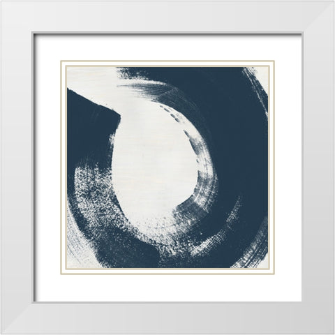 Custom Block Brushwork VIII White Modern Wood Framed Art Print with Double Matting by Vess, June Erica