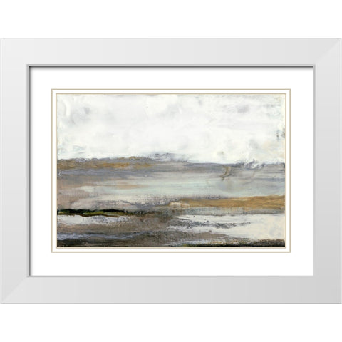 Gray Mist III White Modern Wood Framed Art Print with Double Matting by Maleki, Ferdos