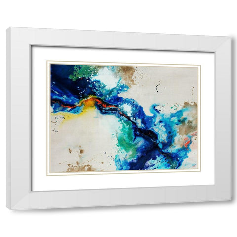 Animated Flow II White Modern Wood Framed Art Print with Double Matting by Drotar, Rikki