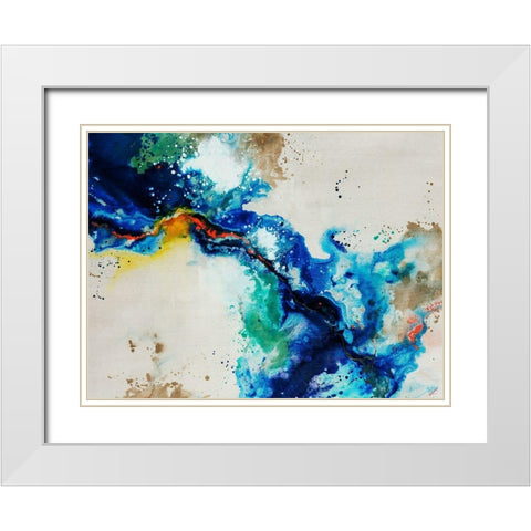 Animated Flow II White Modern Wood Framed Art Print with Double Matting by Drotar, Rikki