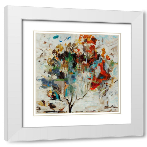 Bird Nest Tree White Modern Wood Framed Art Print with Double Matting by Maas, Jodi