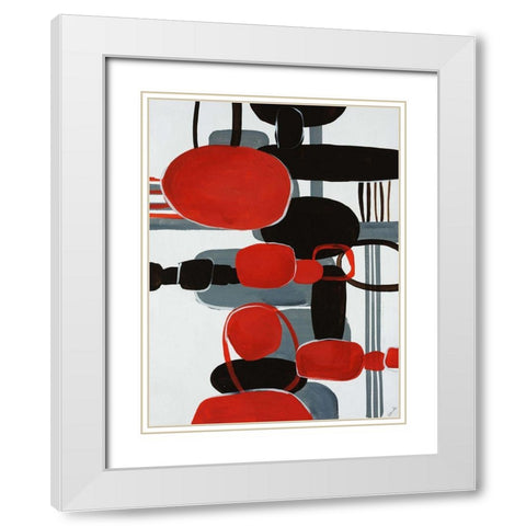Fizz III White Modern Wood Framed Art Print with Double Matting by Edmunds, Sydney