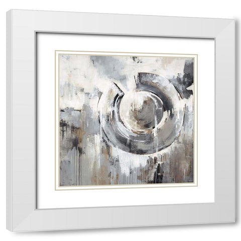 Blur the Lines White Modern Wood Framed Art Print with Double Matting by Edmunds, Sydney