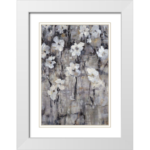 Chelsea Floral White Modern Wood Framed Art Print with Double Matting by Maas, Jodi