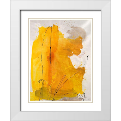 Jovial II White Modern Wood Framed Art Print with Double Matting by Drotar, Rikki