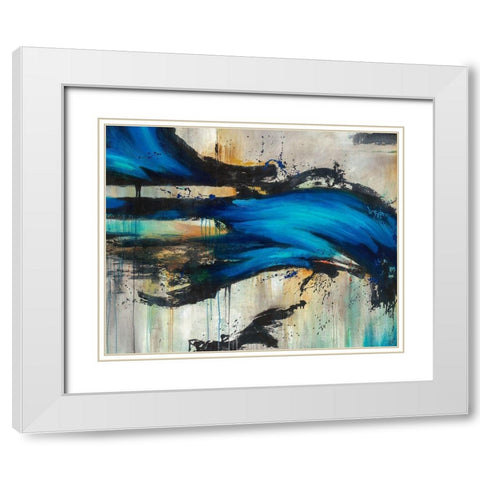 Midnight Splash White Modern Wood Framed Art Print with Double Matting by Drotar, Rikki