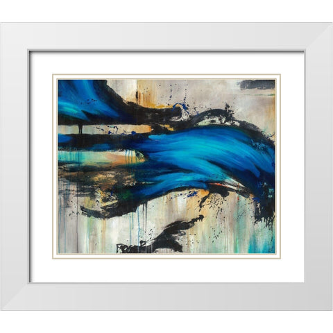 Midnight Splash White Modern Wood Framed Art Print with Double Matting by Drotar, Rikki