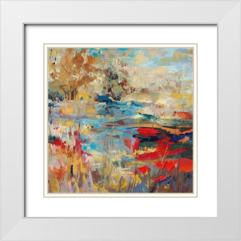 Oak Creek White Modern Wood Framed Art Print with Double Matting by Maas, Jodi