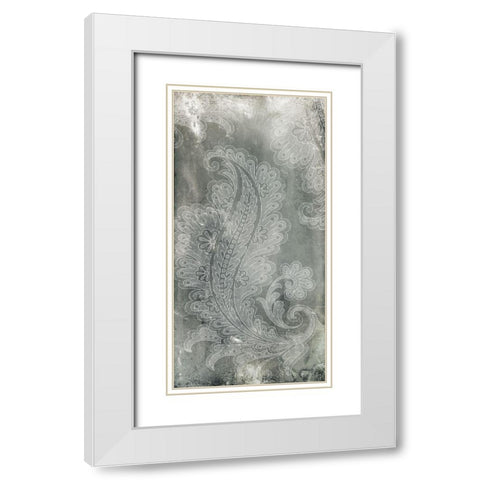 Silver Lace I White Modern Wood Framed Art Print with Double Matting by Vision Studio