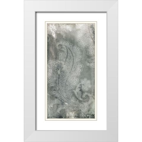 Silver Lace I White Modern Wood Framed Art Print with Double Matting by Vision Studio