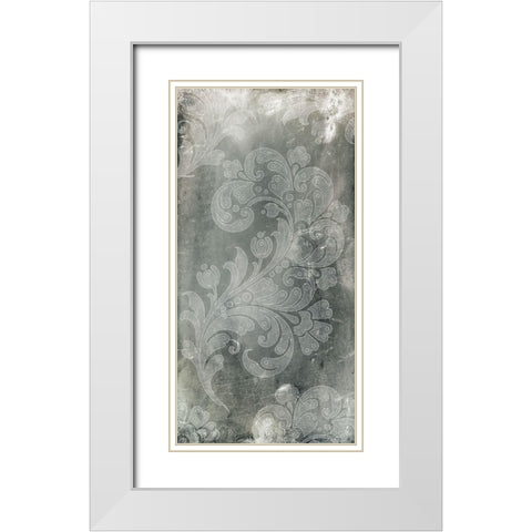 Silver Lace II White Modern Wood Framed Art Print with Double Matting by Vision Studio