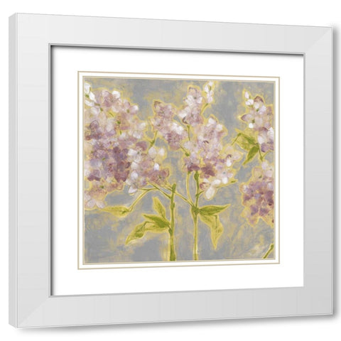 Ethereal Flowers I White Modern Wood Framed Art Print with Double Matting by Goldberger, Jennifer