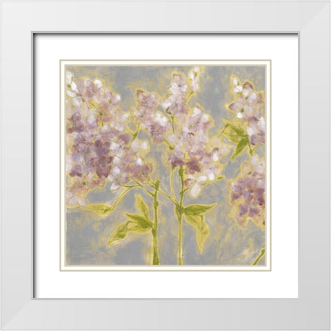 Ethereal Flowers I White Modern Wood Framed Art Print with Double Matting by Goldberger, Jennifer