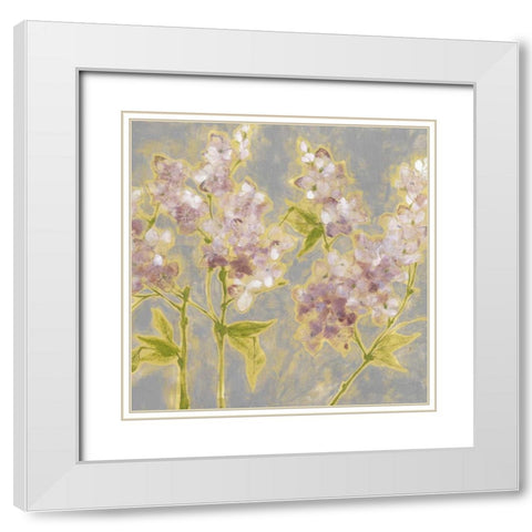 Ethereal Flowers II White Modern Wood Framed Art Print with Double Matting by Goldberger, Jennifer