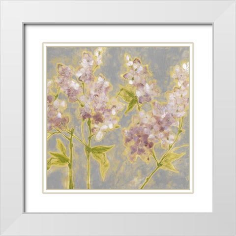 Ethereal Flowers II White Modern Wood Framed Art Print with Double Matting by Goldberger, Jennifer