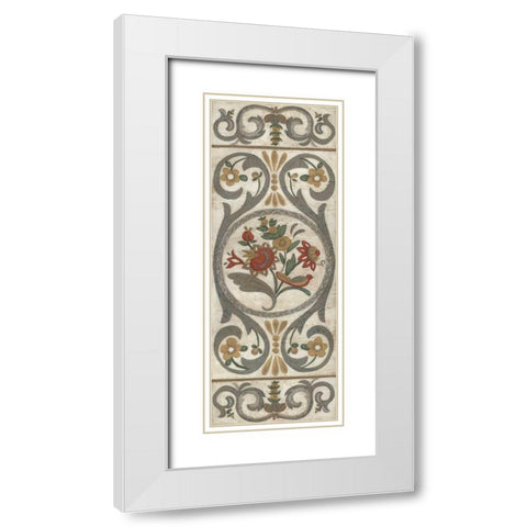 Tudor Rose Panel I White Modern Wood Framed Art Print with Double Matting by Zarris, Chariklia