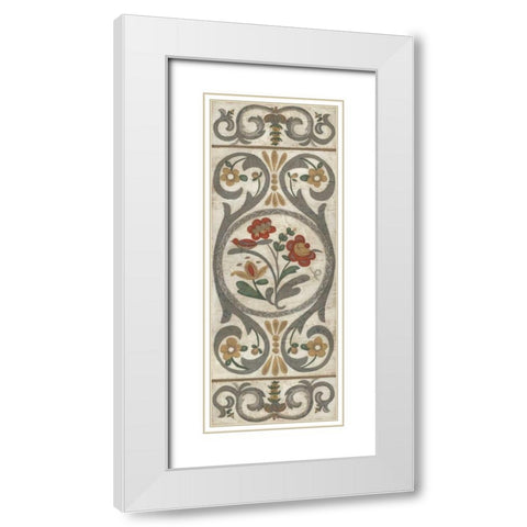 Tudor Rose Panel II White Modern Wood Framed Art Print with Double Matting by Zarris, Chariklia