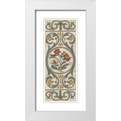 Tudor Rose Panel II White Modern Wood Framed Art Print with Double Matting by Zarris, Chariklia