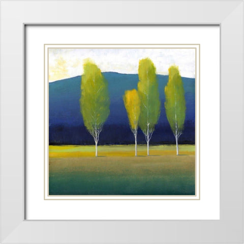 Glowing Trees I White Modern Wood Framed Art Print with Double Matting by OToole, Tim