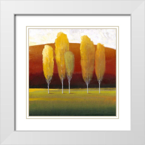 Glowing Trees II White Modern Wood Framed Art Print with Double Matting by OToole, Tim