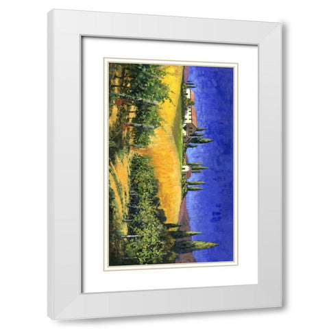 Tuscan Evening White Modern Wood Framed Art Print with Double Matting by Swanson, Michael
