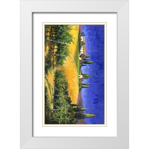 Tuscan Evening White Modern Wood Framed Art Print with Double Matting by Swanson, Michael