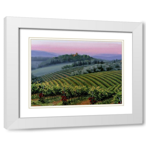 Chianti Dusk White Modern Wood Framed Art Print with Double Matting by Swanson, Michael