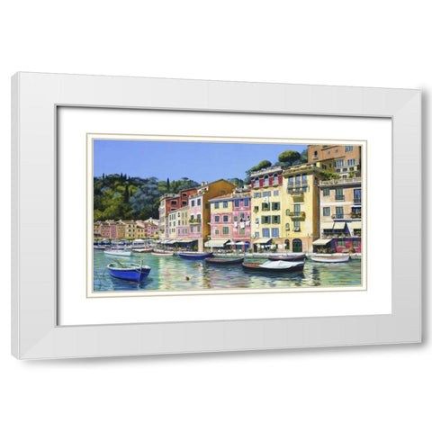 Portofino White Modern Wood Framed Art Print with Double Matting by Swanson, Michael