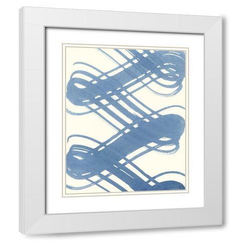 Macrame Blue I White Modern Wood Framed Art Print with Double Matting by Lam, Vanna