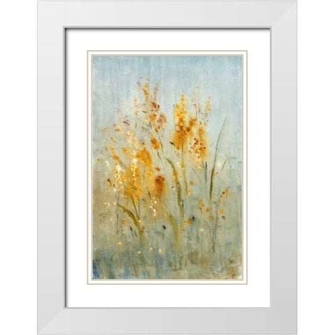 Spray of Wildflowers I White Modern Wood Framed Art Print with Double Matting by OToole, Tim